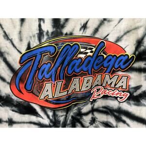 Talladega Alabama 2025 Nascar Racing Black Tie Dye T-Shirt Cotton M 36"